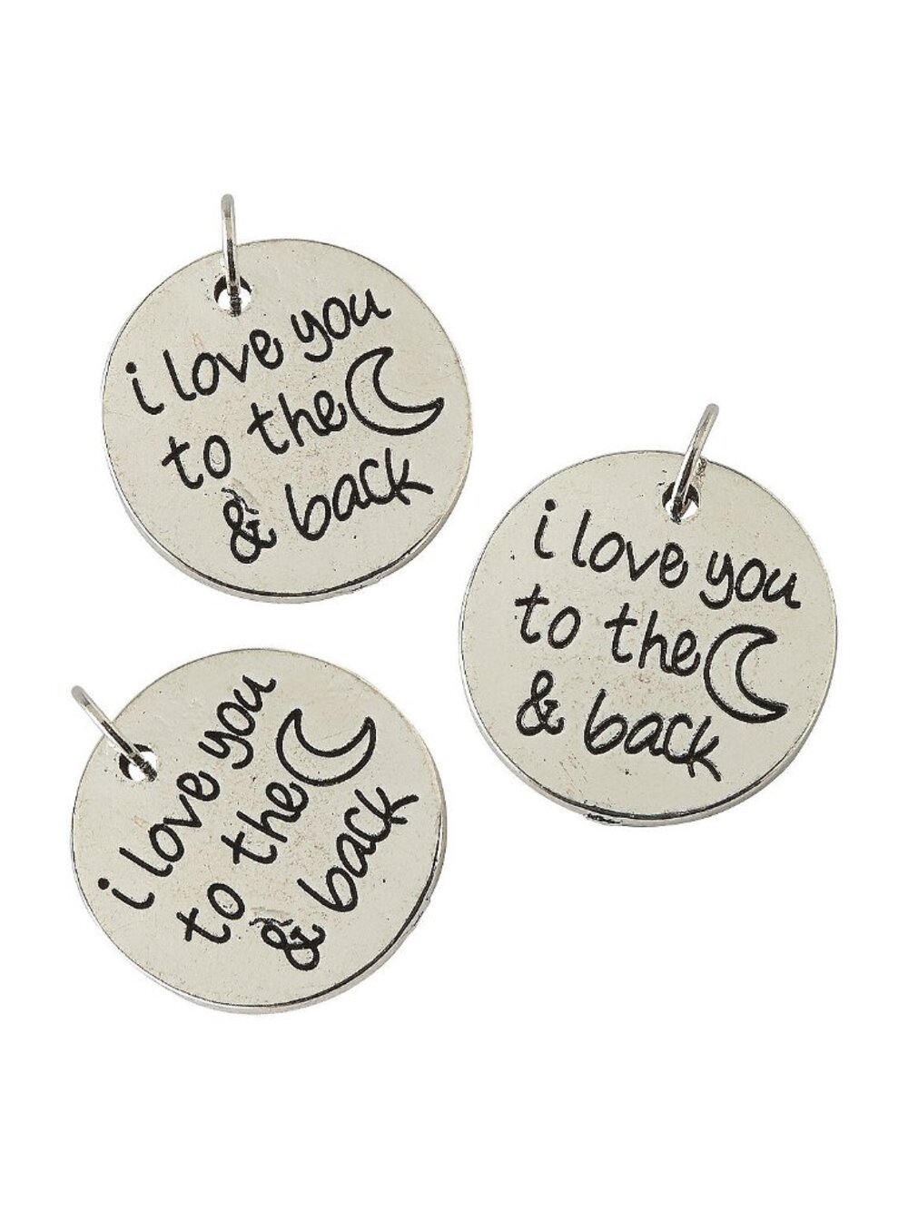 I Love You to the Moon Charms - set of 12 - Craft supplies